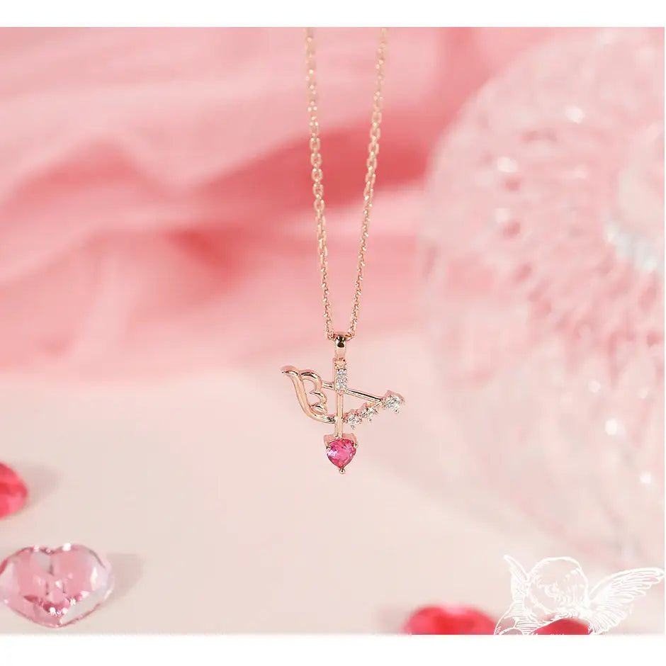 CLUE - Good Fortune July Cupid Silver Necklace - CLUE - Jewelry - Harumio
