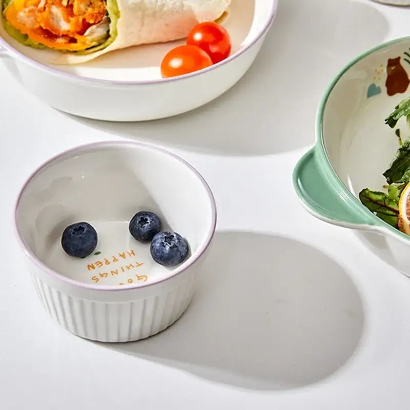 Korean Little Buddy Pom Pom - Two-Handled Bowl and Sauce Bowl 4P Set - Modern House - Bowls - Harumio