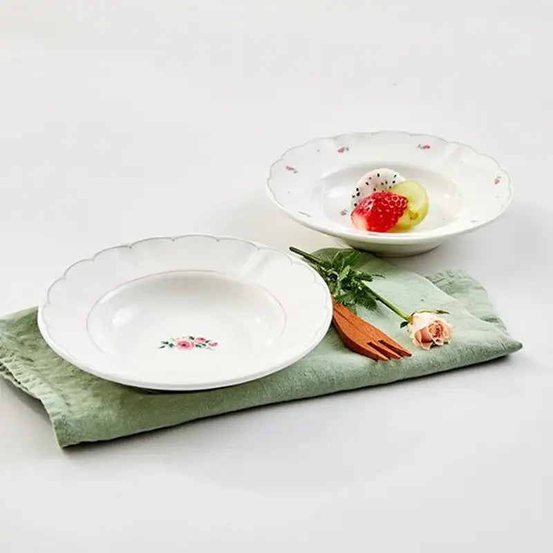 Korean L Rose in the Spring - Front Plate 2P - Modern House - Plates - Harumio