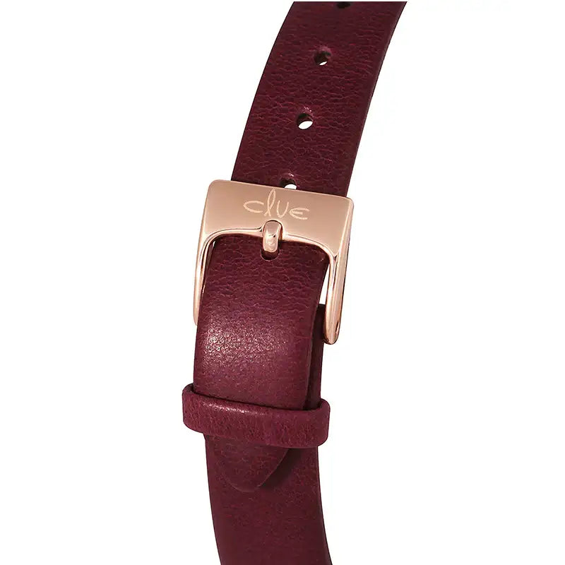 CLUE - Glory Chic Burgundy Leather Watch - CLUE - Watches - Harumio