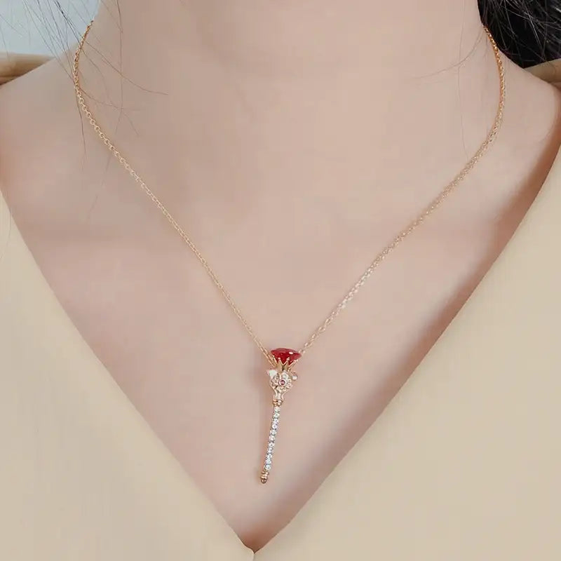 Saint Tail x Clue - Illusion Stick Silver Necklace - CLUE - Jewelry - Harumio