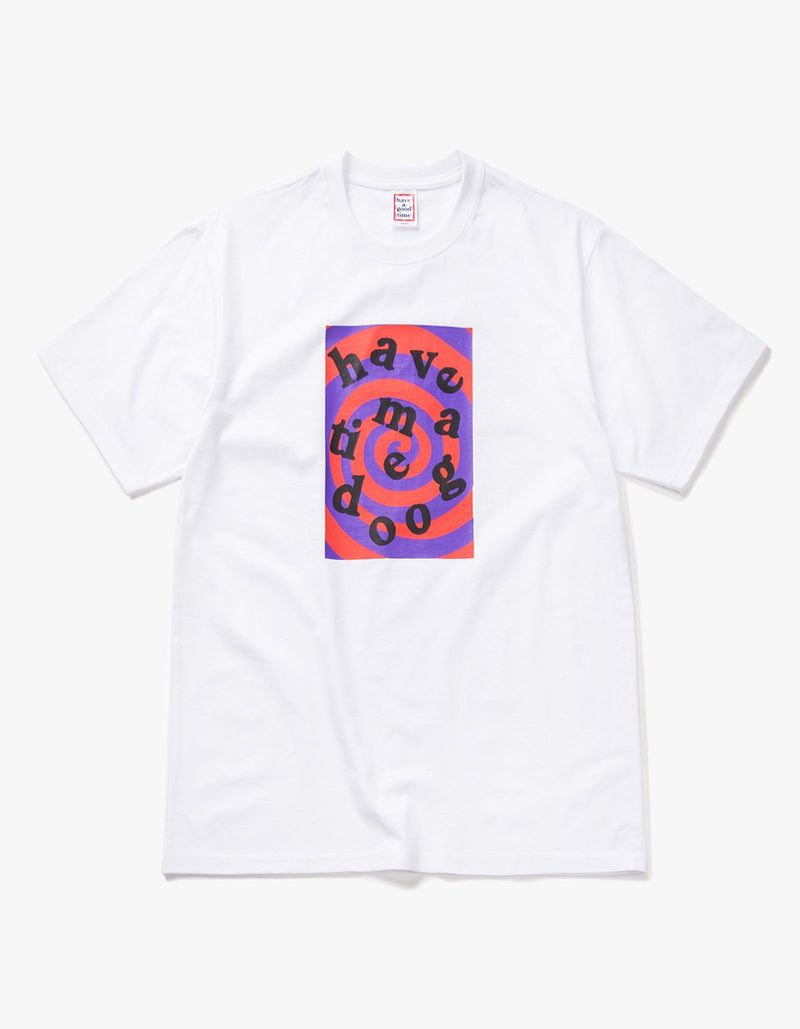 have a good time - Spiral Logo Short Sleeve T-shirt - White