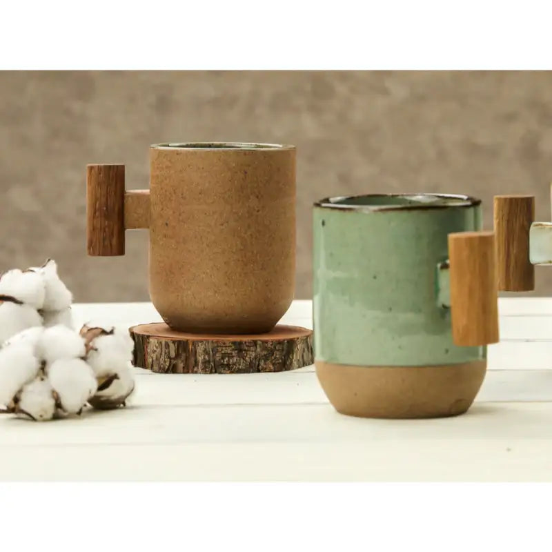 Chaora - Wooden Handle Round Mug - Chaora - Tableware - Harumio