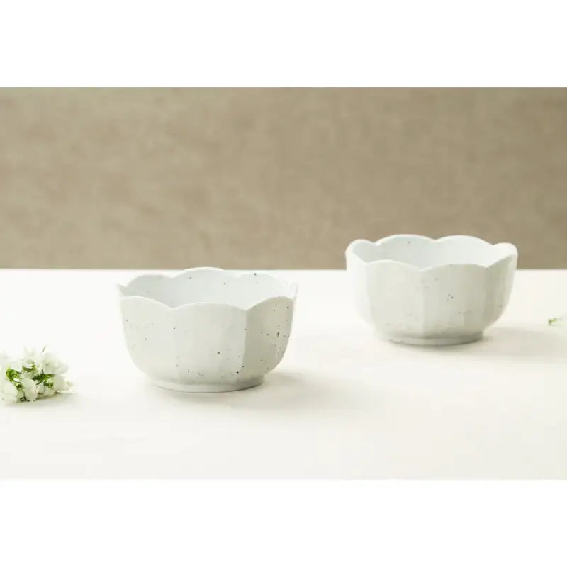 Chaora - White Porcelain Flower Noodle Bowl - Chaora - Tableware - Harumio