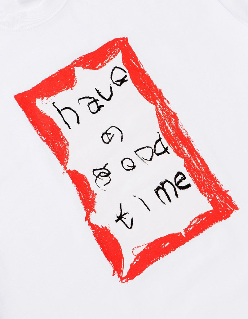 have a good time - Crayon Frame Short Sleeve T-shirt - White