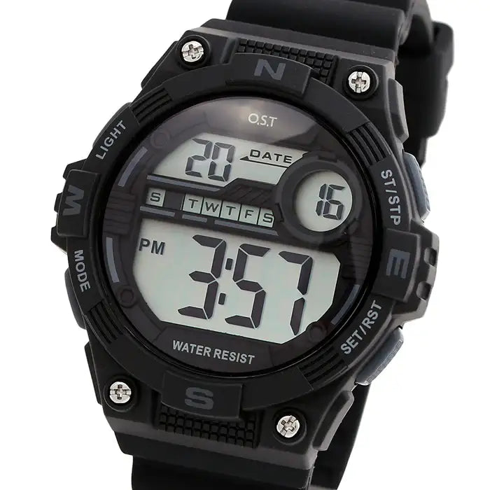 OST - Water Resistant Black Digital Watch - OST - Watch - Harumio