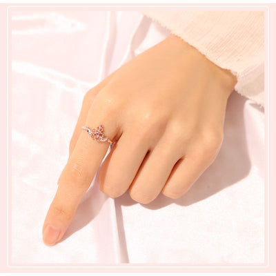 OST x Cardcaptor Sakura - Crown Cherry Blossom Wing Silver Ring
