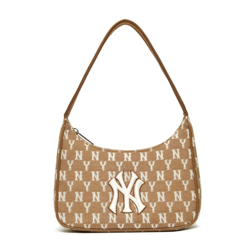 MLB Monogram Embo Hobo New York Yankees Bag (Cream), 45% OFF