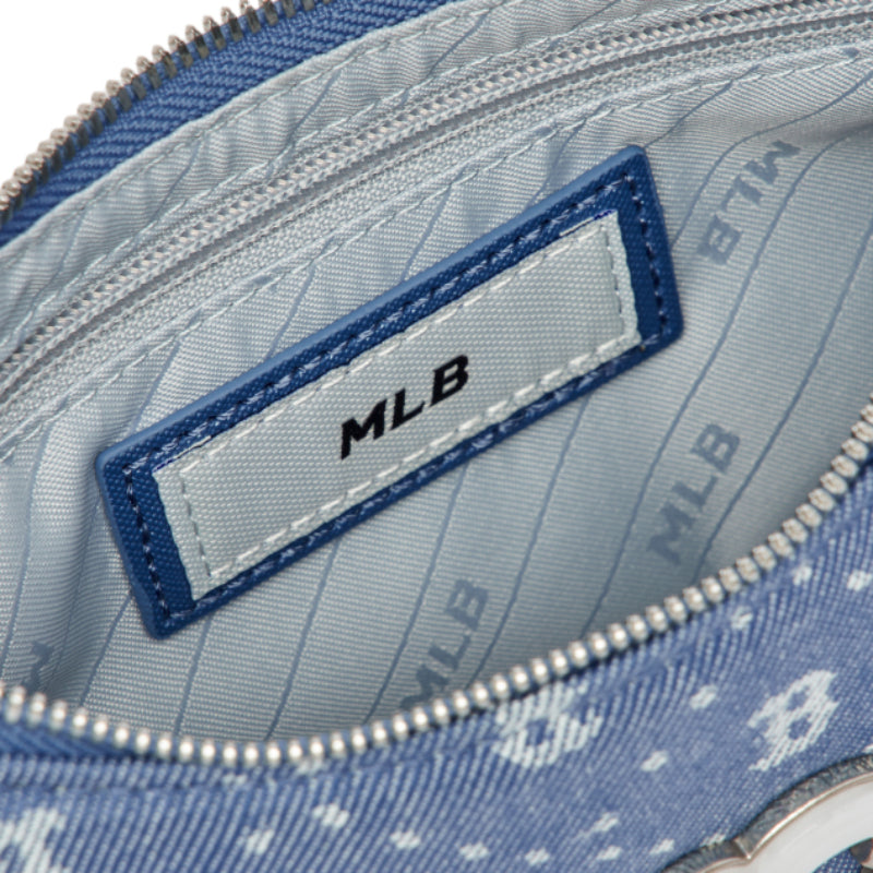 MLB Korea - Diamond Monogram Denimlike Jacquard Strap Hobo Bag