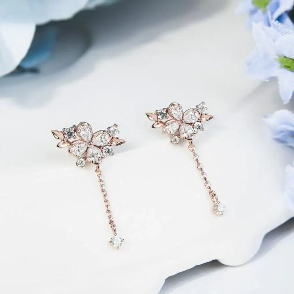 CLUE - Purple Hydrangea Silver Drop Earrings - CLUE - Jewelry - Harumio