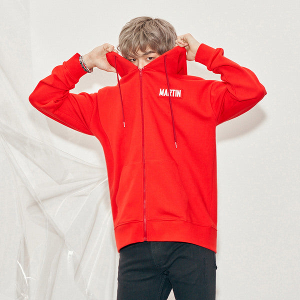 Lap - Zip-up Hoodie - Red - Hoodie - Harumio