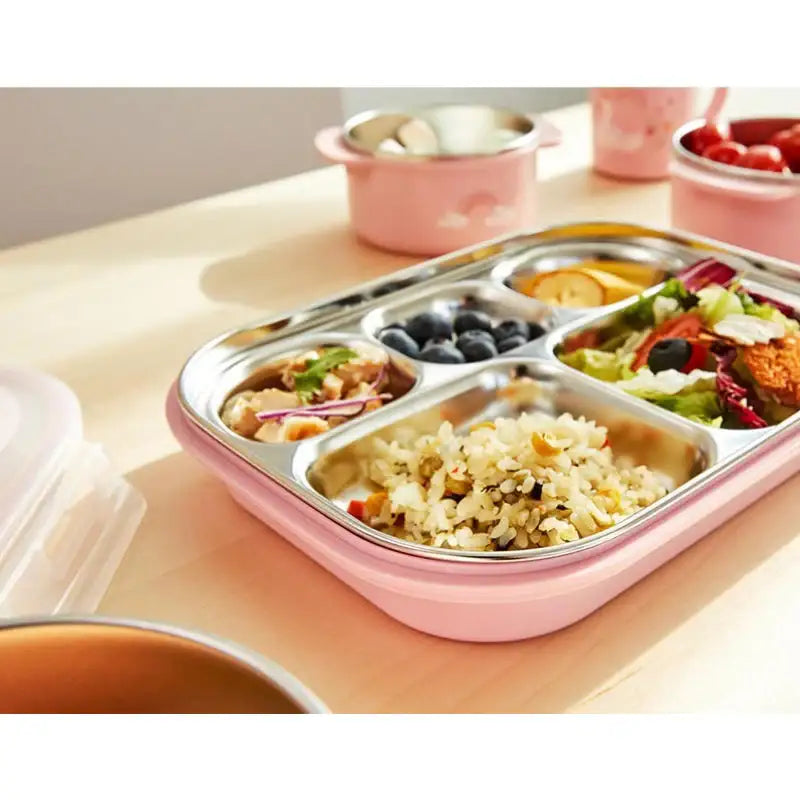 Korean Swan Lake - Double Stainless Steel Cutlet Plate With Lid - Modern House - Plates - Harumio