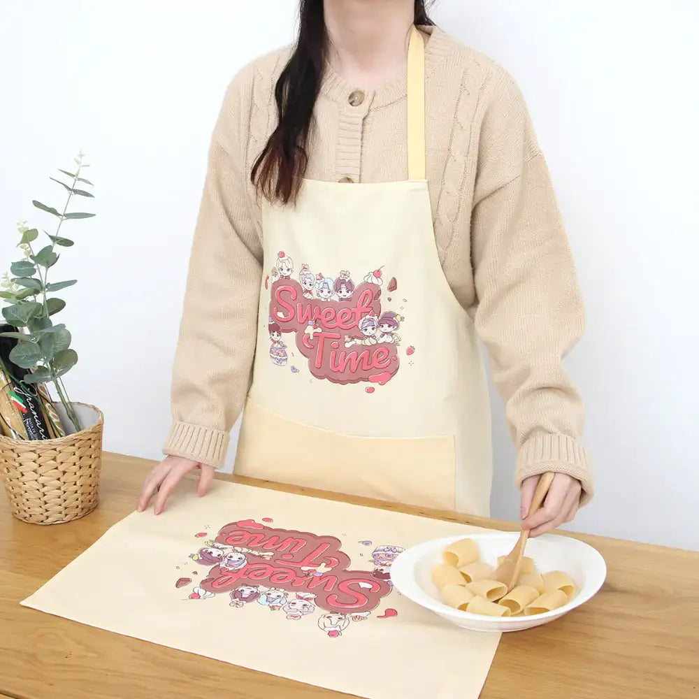 BTS - TinyTAN Sweet Time Kitchen Apron - BTS TinyTAN - Home & Living, Accessories - Harumio
