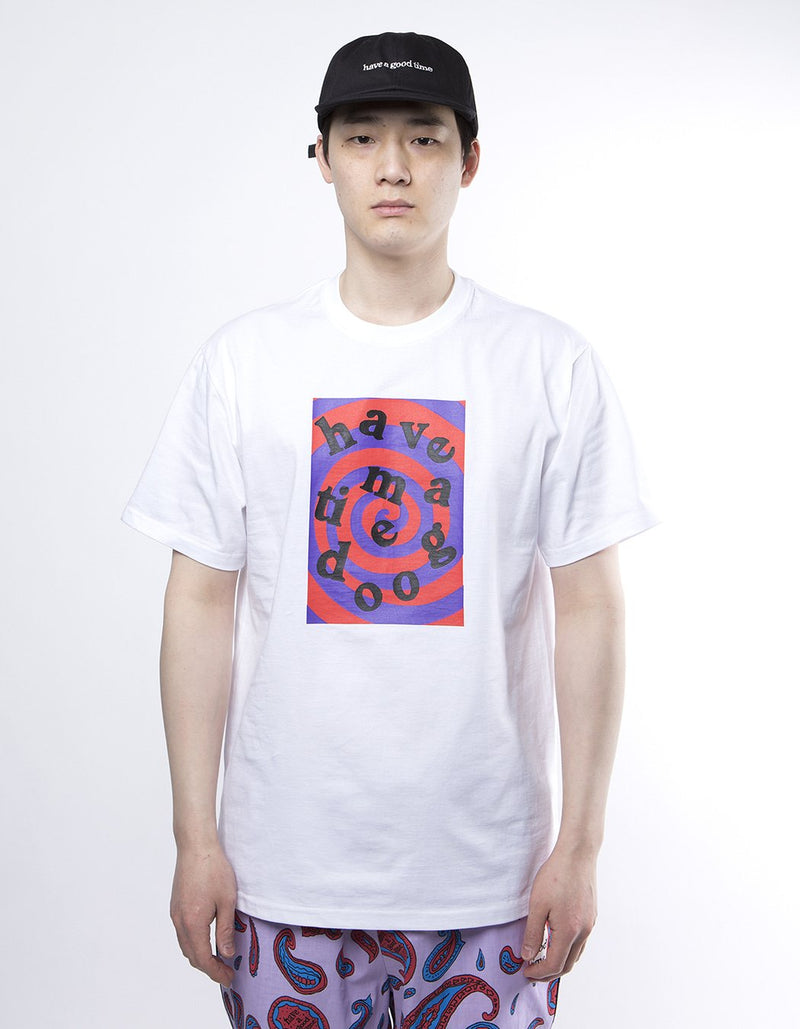 have a good time - Spiral Logo Short Sleeve T-shirt - White