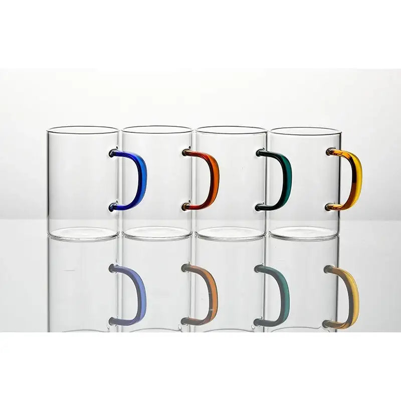 Korean ON - Daily Color Handle Heat Resistant Glass Mug 4P Set - Modern House - Kitchenware - Harumio