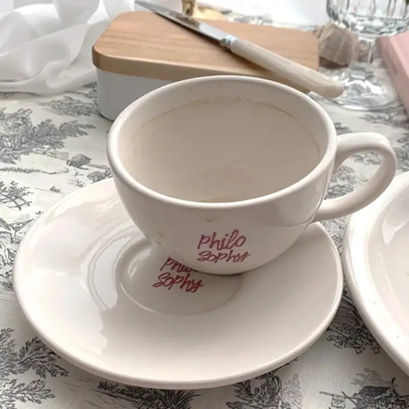 Like A Cafe - Philosophy Cafe Latte Cup & Saucer Set - Like A Cafe - Home & Living - Harumio