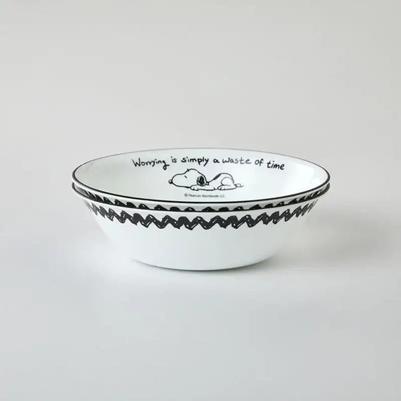 Corelle x Peanuts - Snoopy and Charlie - Noodle Bowl 2P Set - Modern House - Tableware - Harumio