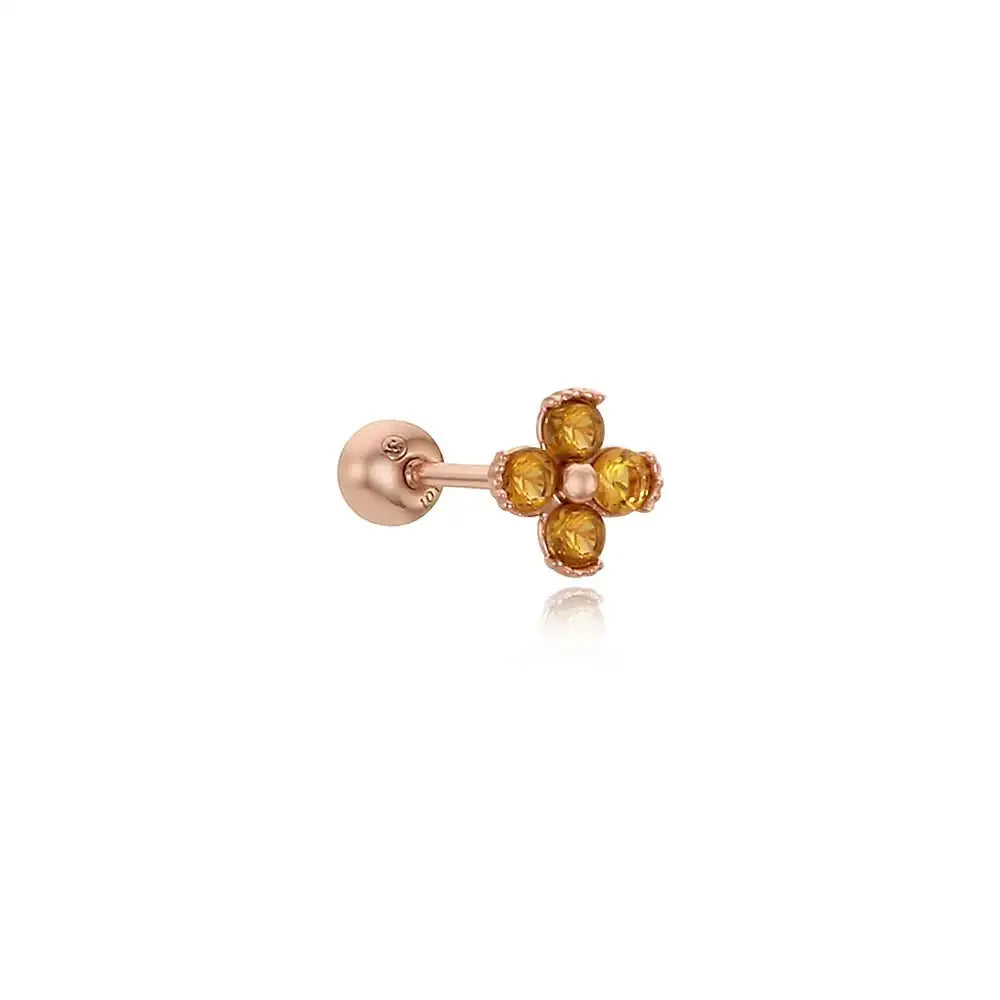 CLUE - Blossom 10K Yellow Gold Ear Pierce (Birthstone) - CLUE - Jewelry - Harumio