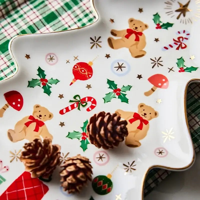 Korean Winter Story - Gold Rim Plate - Modern House - Plates - Harumio