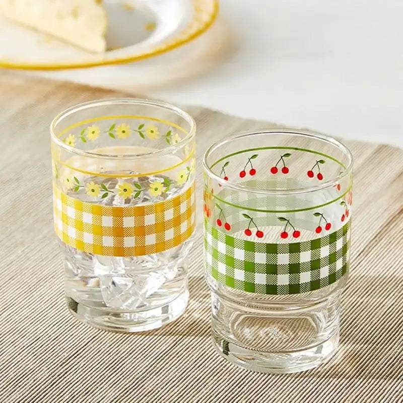 Korean Picnic Day - Stackable Glass Cup - Modern House - Kitchenware - Harumio