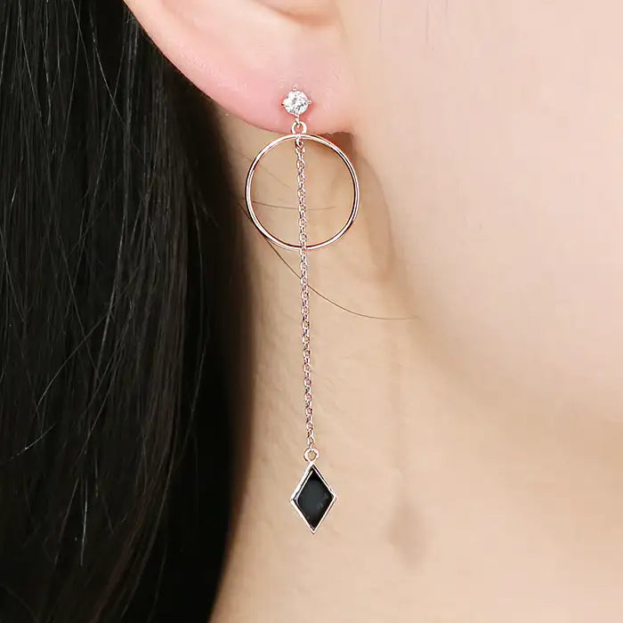 OST - Square Pearl Point Long Clutch Earrings - OST - Jewelry - Harumio