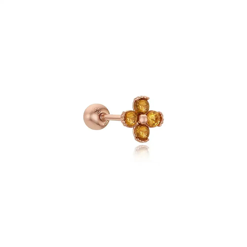 CLUE - Blossom 14K White Gold Ear Pierce (Birthstone) - CLUE - Jewelry - Harumio