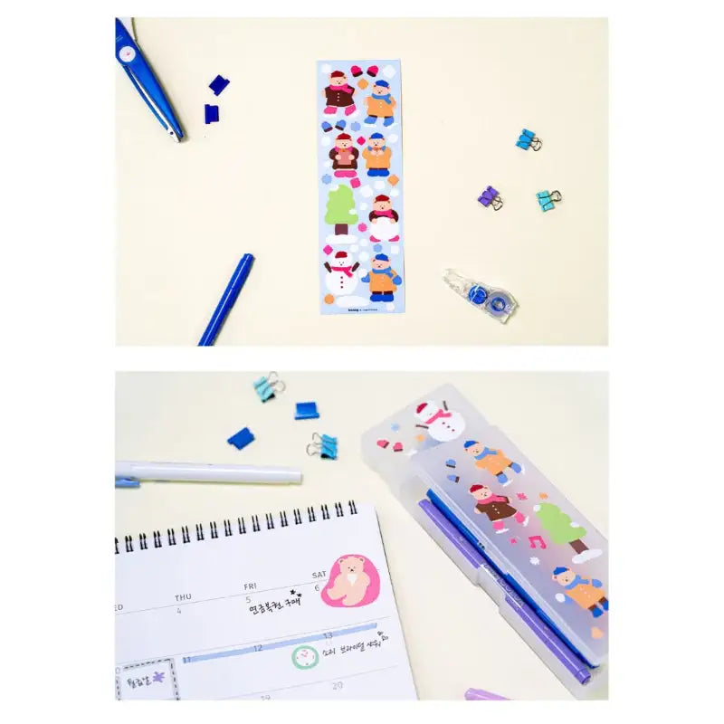 Big Issue x Lagomihome - Pencil Case & Big Bear Stickers Set - Big Issue Korea - Pencil Case - Harumio