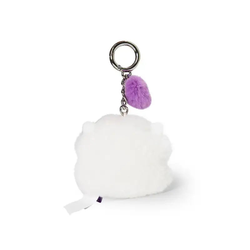 BT21 - Baby Flat Fur Face Bag Charm - Purple Heart Edition - BT21 - Keyring - Harumio