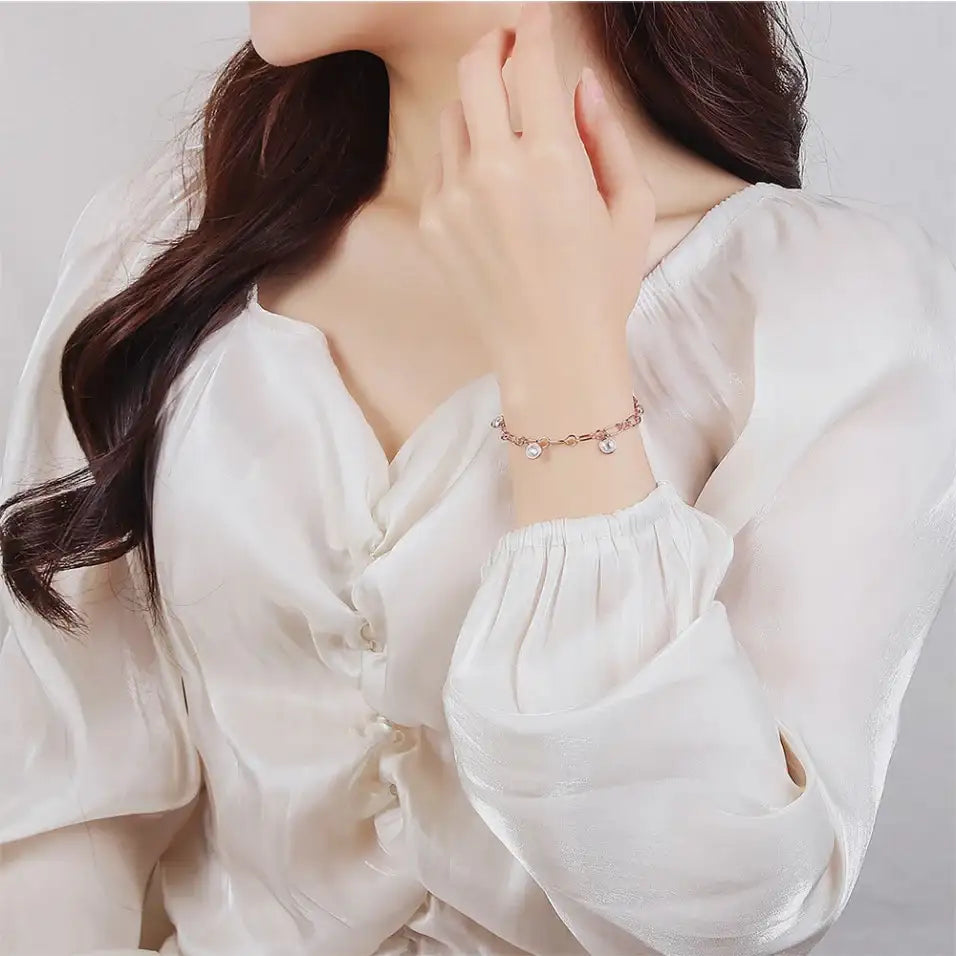 CLUE - Cubic Link Chain Rose Gold Bracelet - CLUE - Jewelry - Harumio