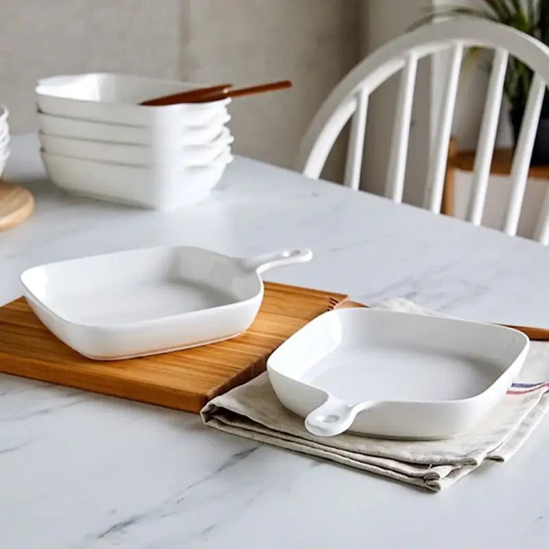 Korean WOW Daily One Handle Square Pan Plate 2P Set - Modern House - Kitchenware - Harumio