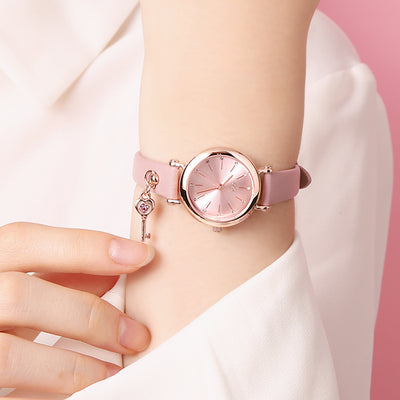 OST - Love Key Pink Leather Watch