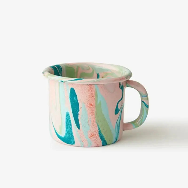 Like A Cafe - Bornn Enamel New Marble - Mug & Small Flat Plate - Like A Cafe - Home & Living - Harumio