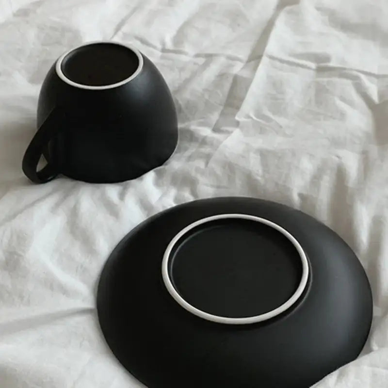 Like A Cafe - Matte Black Coffee Cup & Saucer - Like A Cafe - Home & Living - Harumio