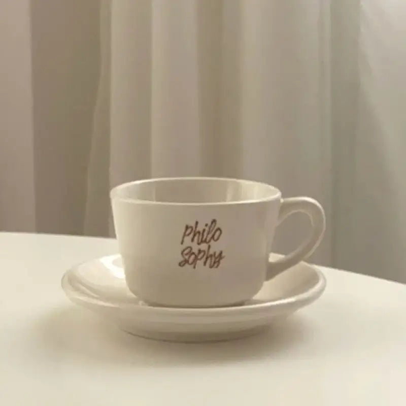Like A Cafe - Philosophy Brown Square Cup And Saucer Set - Like A Cafe - Home & Living - Harumio