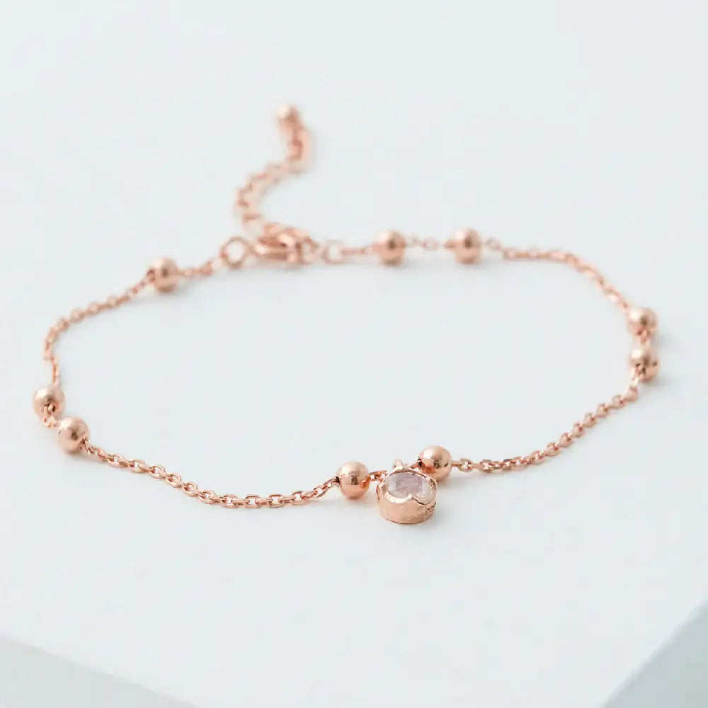 CLUE - Wish Spell Natural Stone Ball Chain Silver Bracelet - CLUE - Jewelry - Harumio