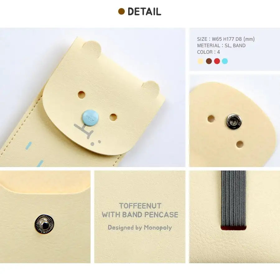 Monopoly - Toffeenut Pencase With Band - Monopoly - Pen & Pencil Cases - Harumio