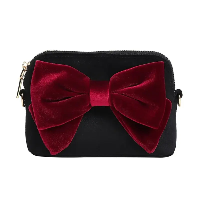 Saint Tail x Clue - Saint Velvet Ribbon Black Pouch - CLUE - Pouch - Harumio