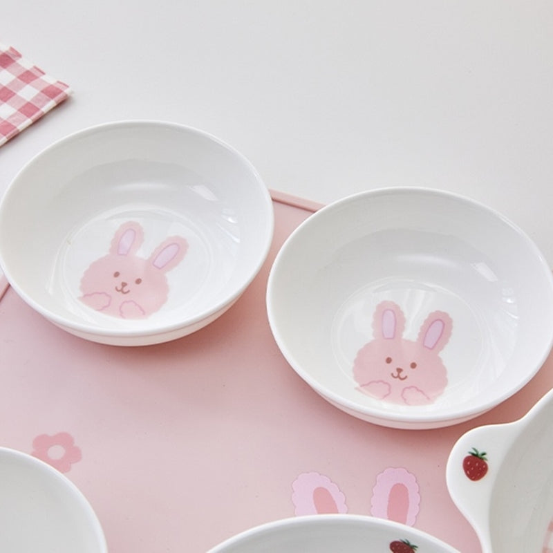 Korean ON - Berry Bunny Bone China Kids Tableware 6P SET