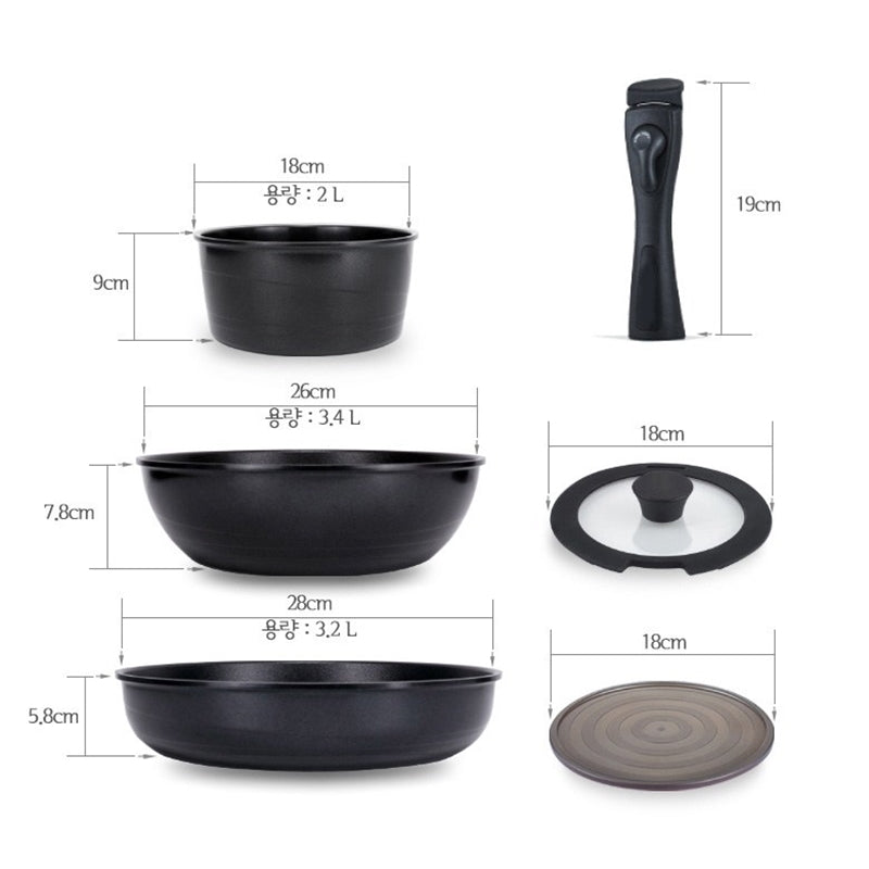 Pallas - Detachable Handle - Korean Cookware Set