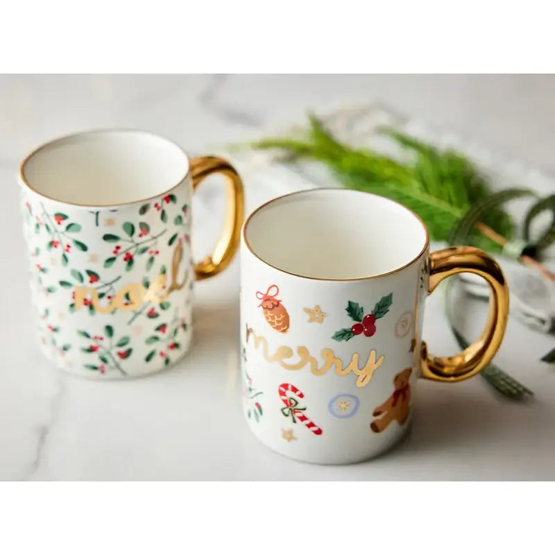 Korean Winter Story - Gold Rim Mug 2P Set - Modern House - Mug - Harumio