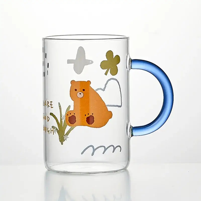 Korean Little Buddy Pom Pom - Heat Resistant Big Glass Mug - Modern House - Mugs - Harumio