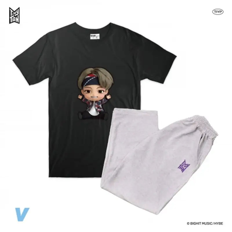 BTS - TinyTAN x TIYP - 3D Black Pajama - BTS - Clothing - Harumio