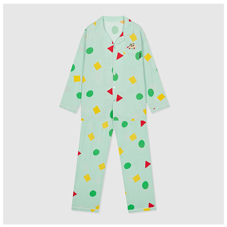 SPAO x Crayon Shin-chan - Goodnight Long Sleeve Pajamas Set (Mint)