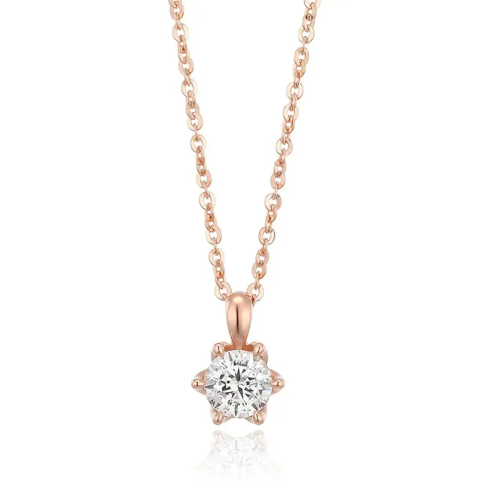 OST - Prong Setting Simulated Diamond Necklace - OST - Jewelry - Harumio