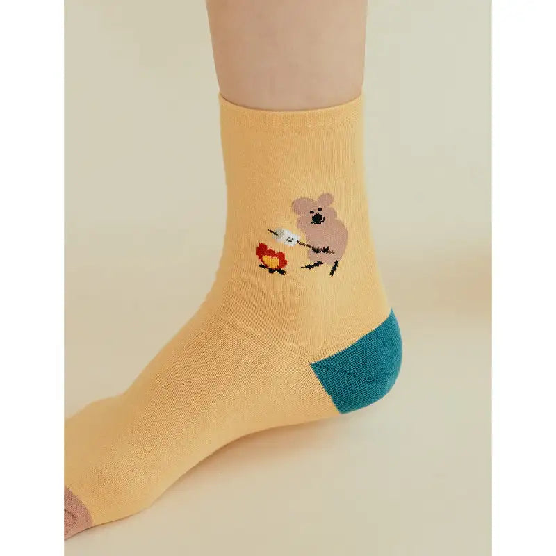 Dinotaeng - S'more Yellow Socks - Dinotaeng - Socks - Harumio