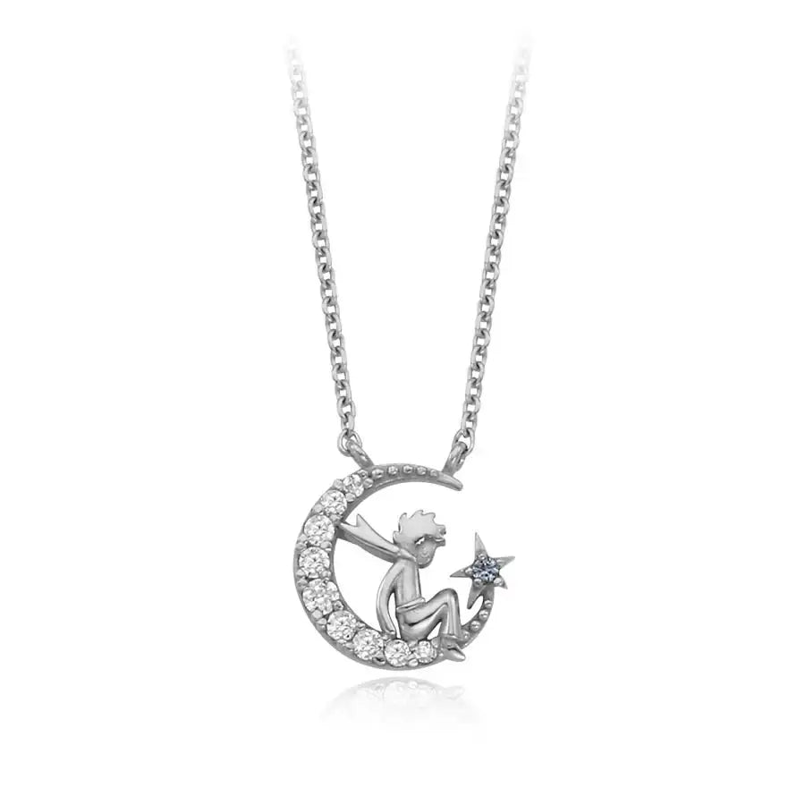 Le Petit Prince x OST - Le Petit Prince with The Moonlight Silver Necklace - OST - Accessories, Jewelry - Harumio