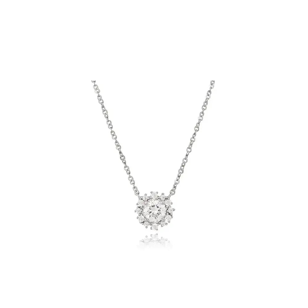 CLUE - Blue Bright Diamond Silver Necklace - CLUE - Jewelry - Harumio