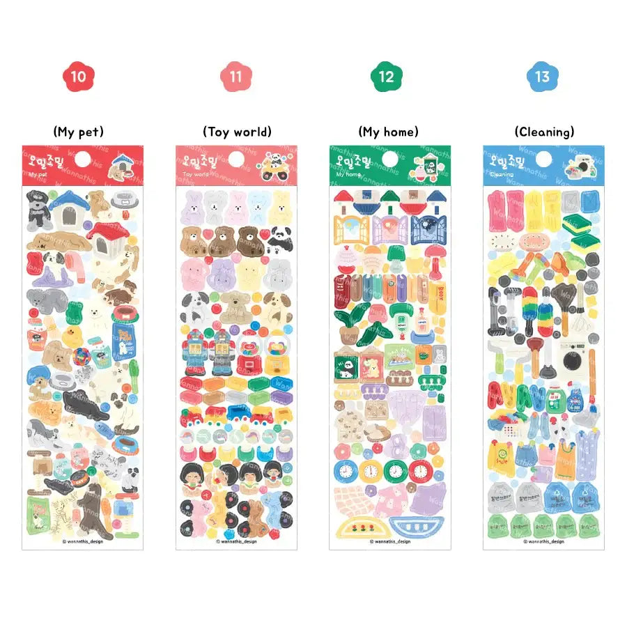 Omil Jomil - 8 Sheets Sticker Set - Omil Jomil - Accesories - Harumio