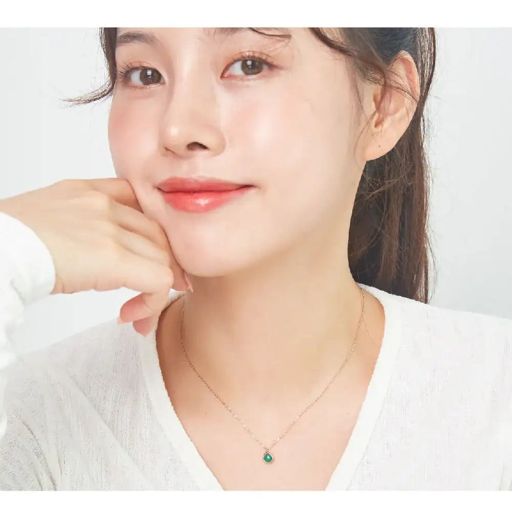 CLUE - Wish Spell Natural Stone Drop Silver Necklace - CLUE - Jewelry - Harumio