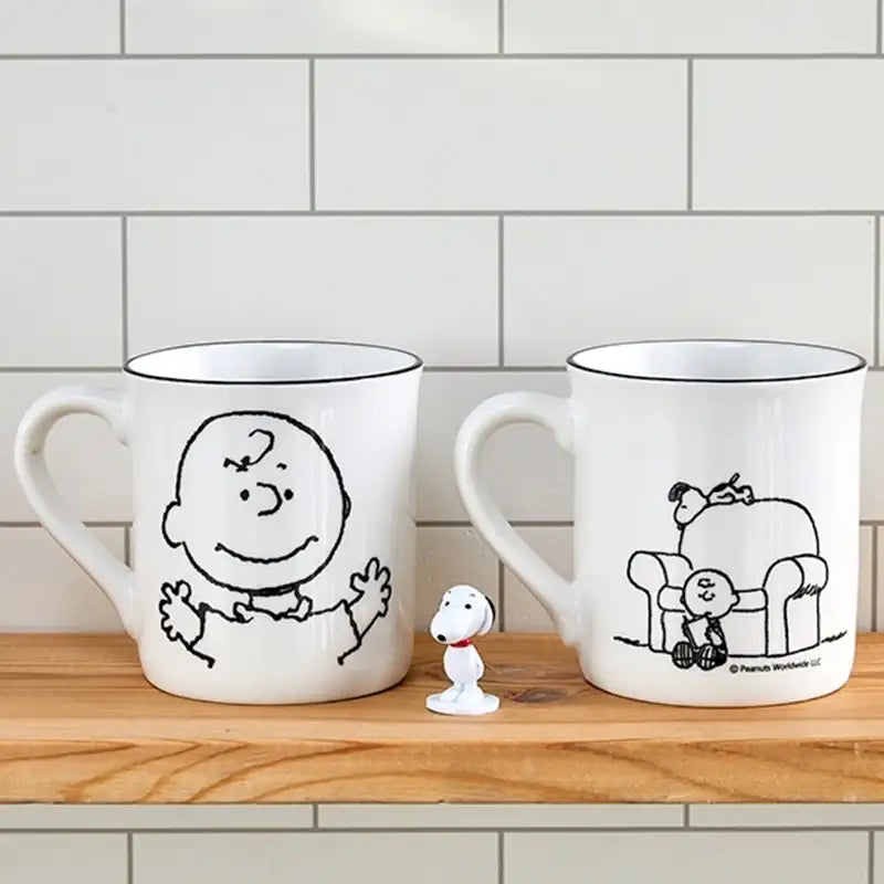 Corelle x Peanuts - Snoopy and Charlie - Mug 2P Set - Modern House - Tableware - Harumio